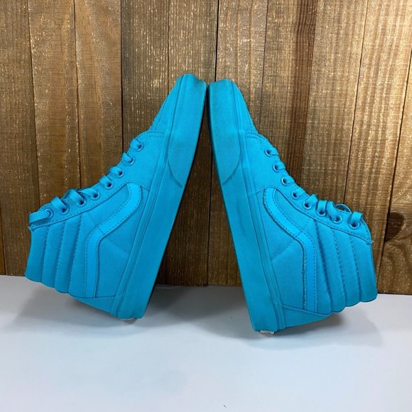 90s era Vans SK8 Hi Monochrome Womens 7 Turquoise/Aqua High Tops - Picture 7 of 10